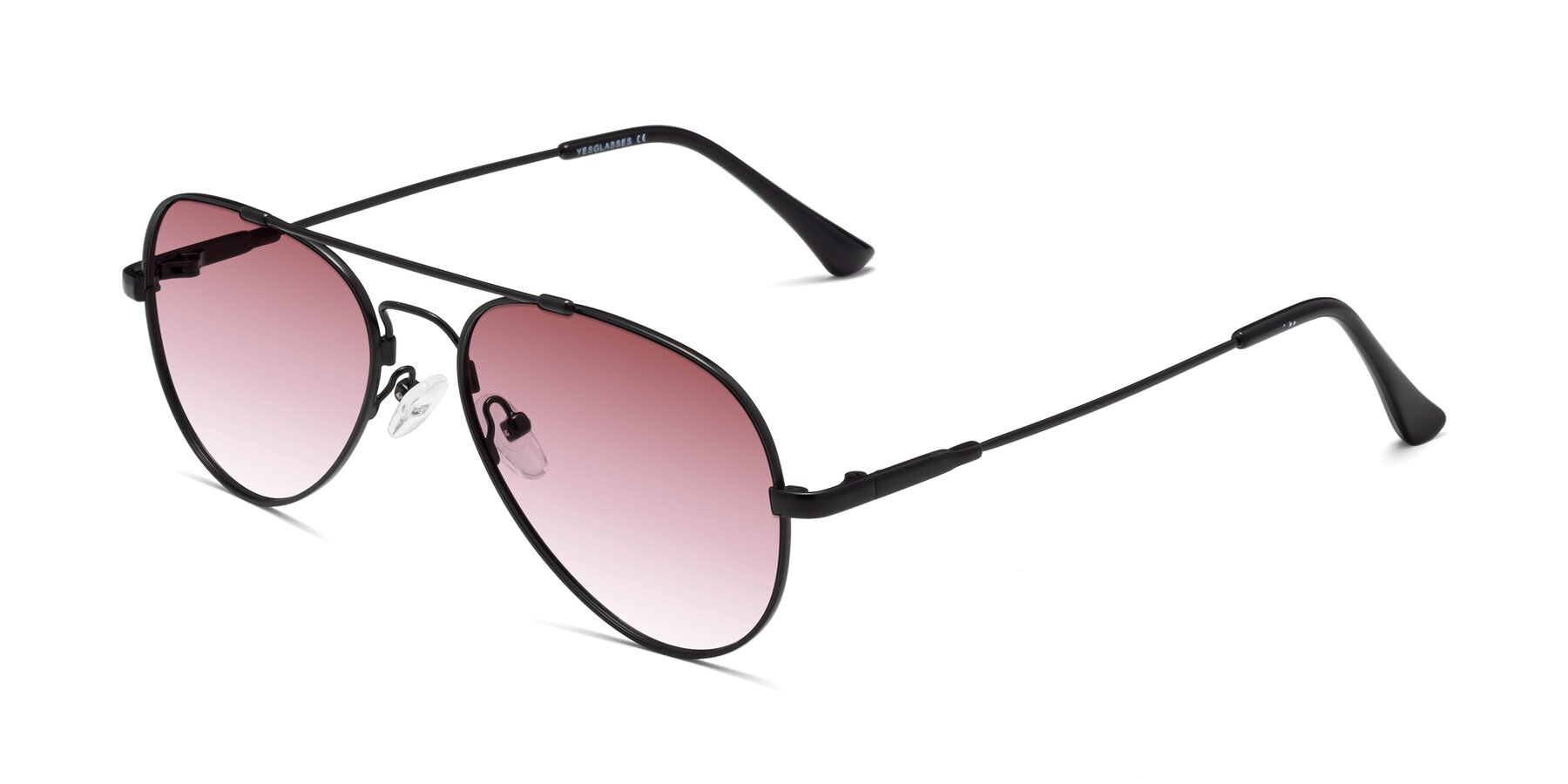 Angle of Dawn in Black with Garnet Gradient Lenses