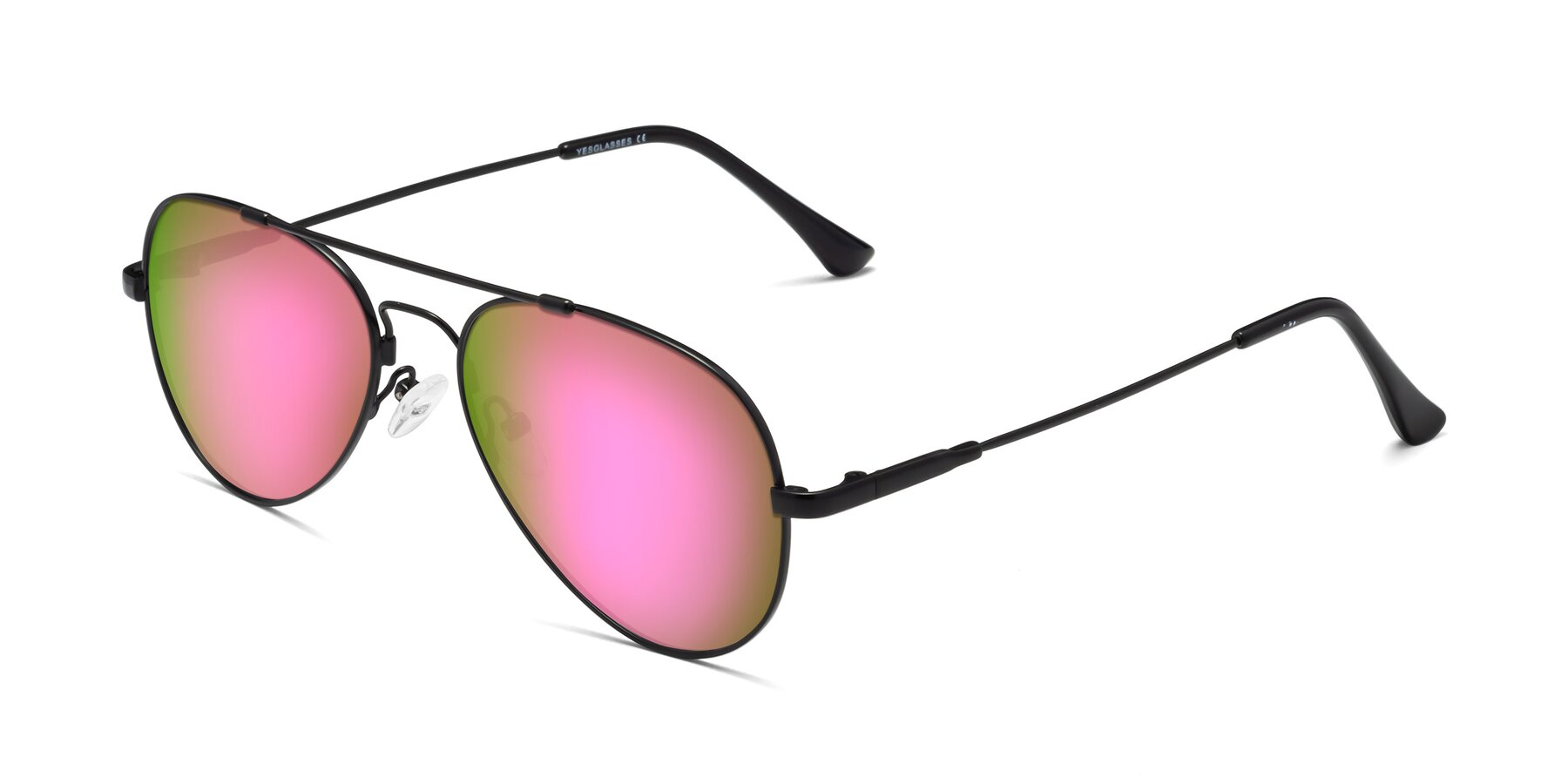 Angle of Dawn in Black with Pink Mirrored Lenses