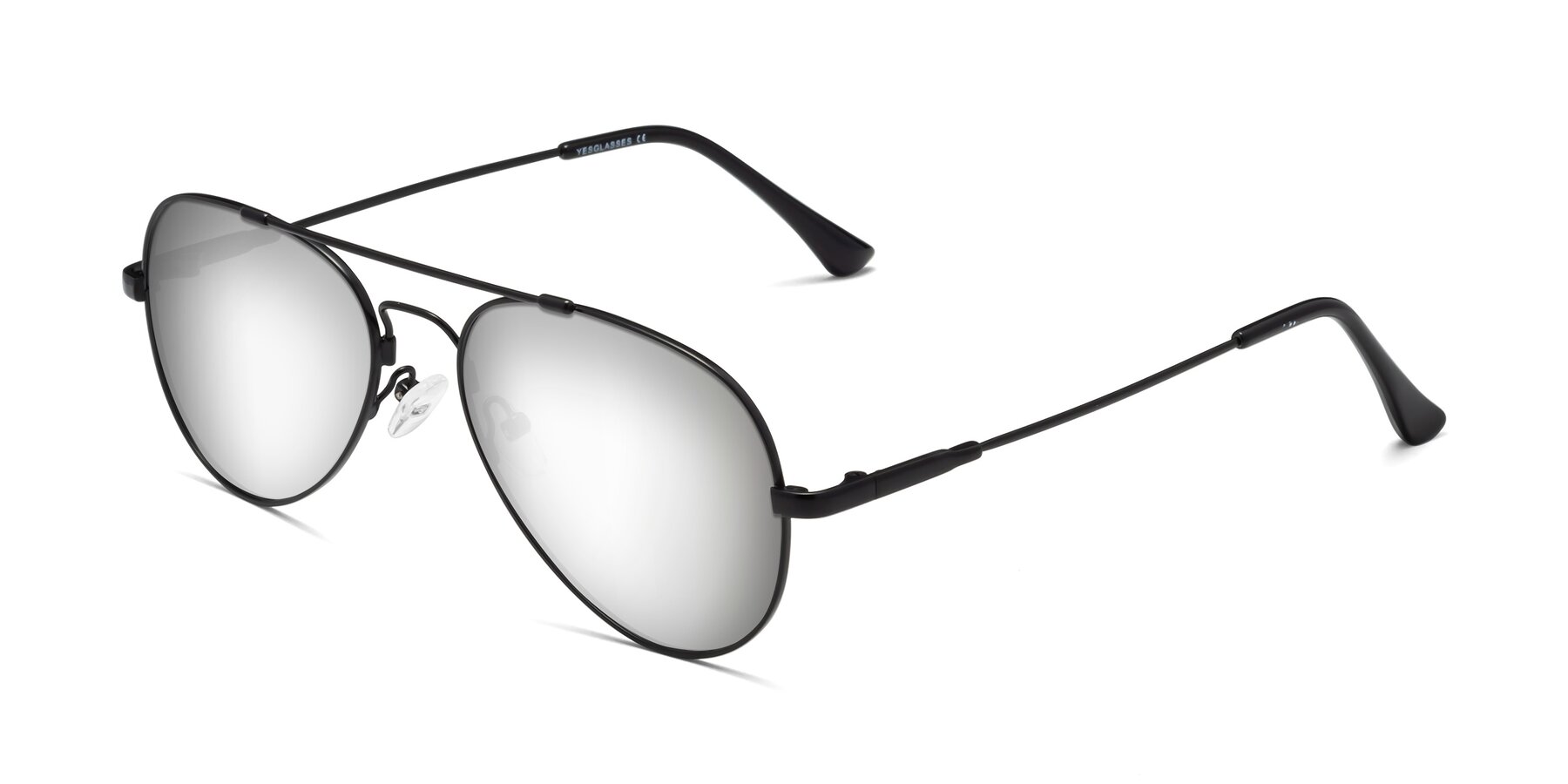Angle of Dawn in Black with Silver Mirrored Lenses