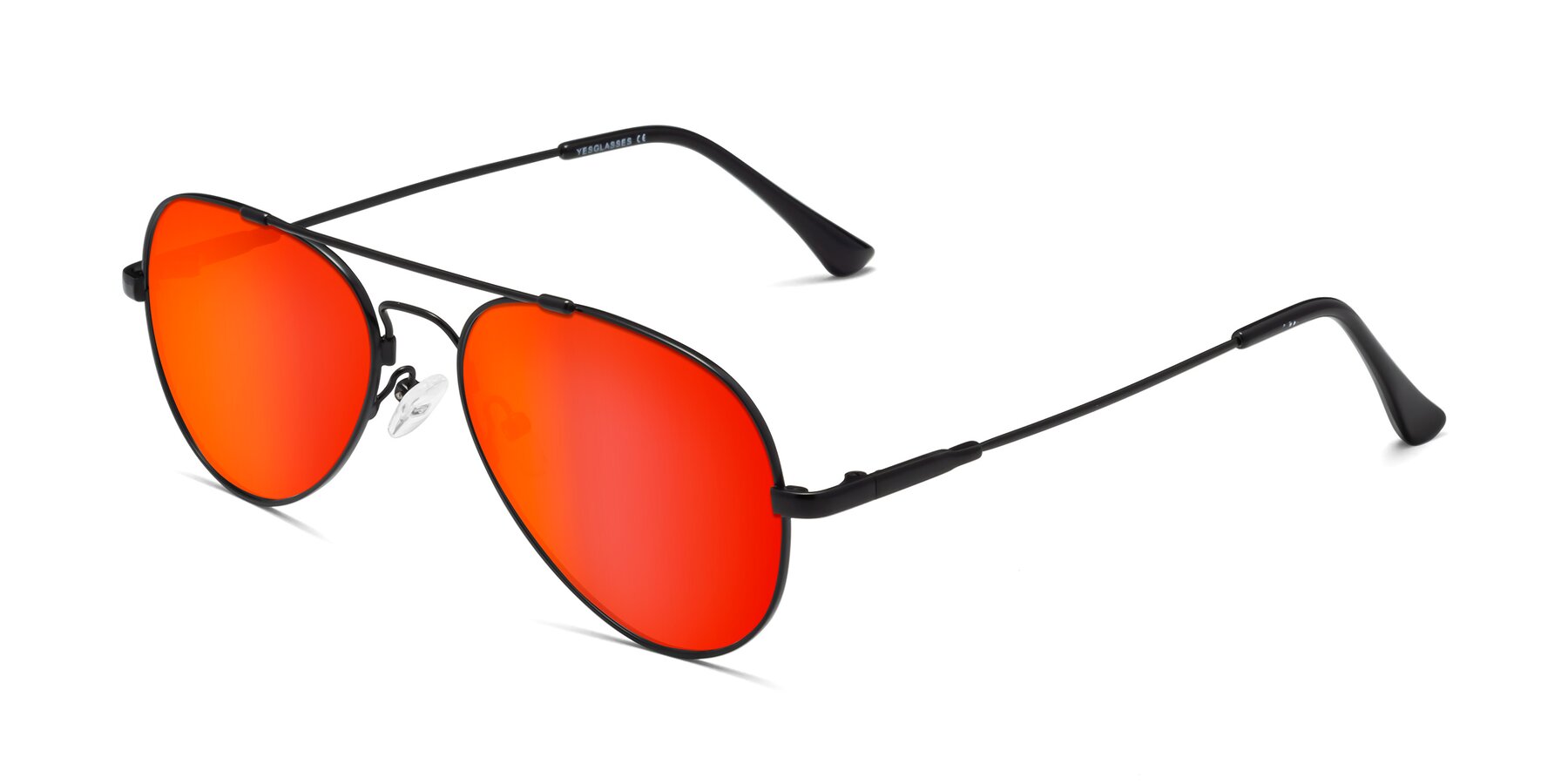 Angle of Dawn in Black with Red Gold Mirrored Lenses