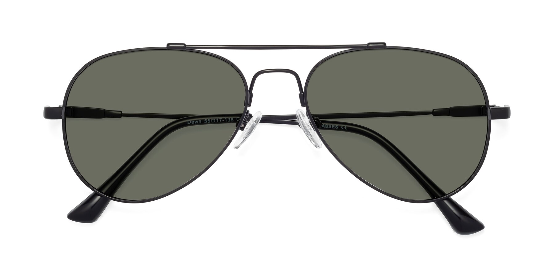 Folded Front of Dawn in Black with Gray Polarized Lenses