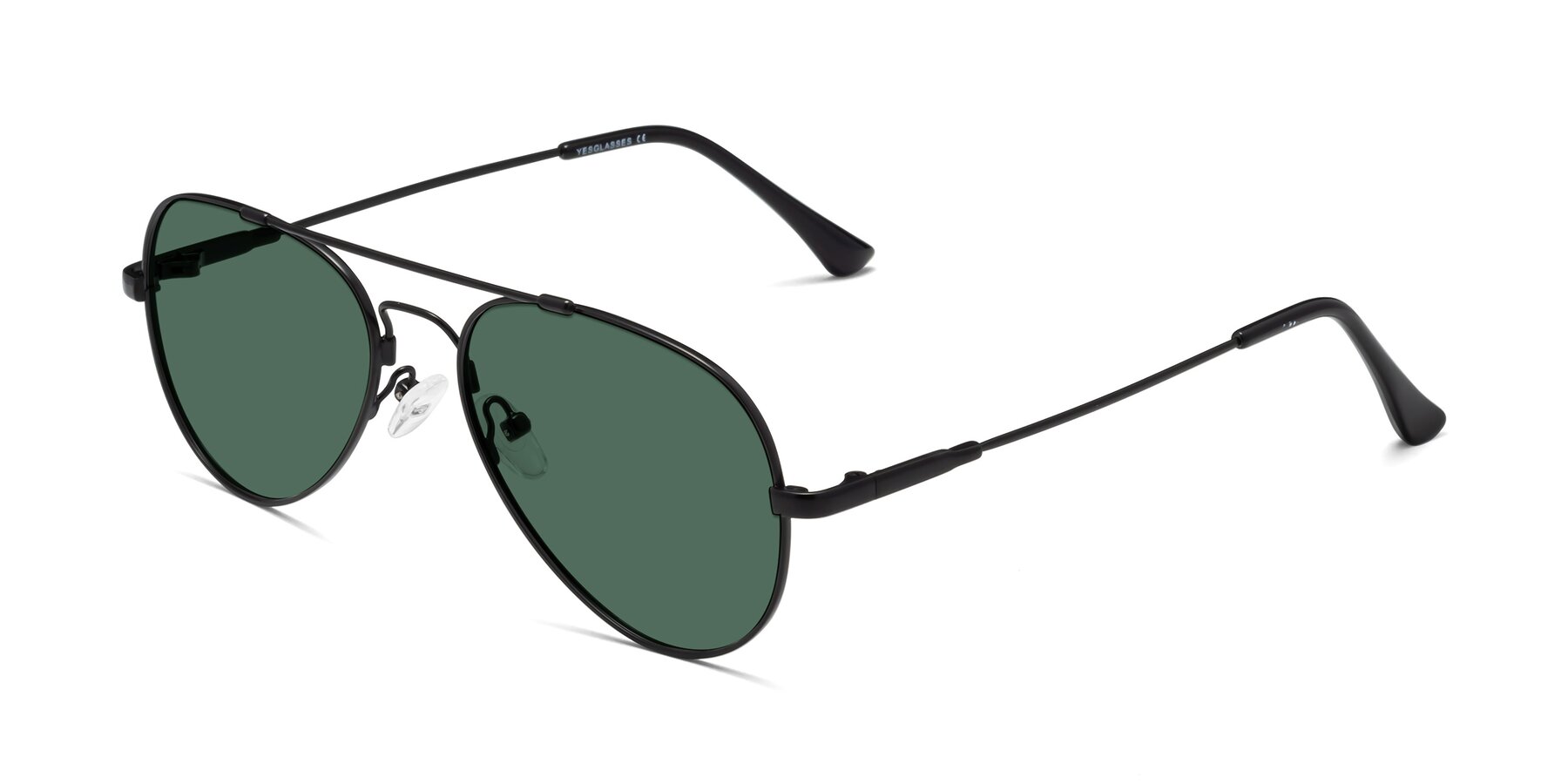 Angle of Dawn in Black with Green Polarized Lenses