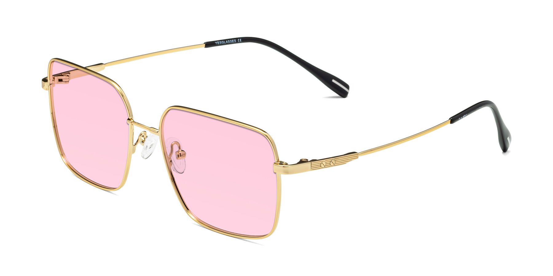 Angle of Ganus in Gold with Light Pink Tinted Lenses