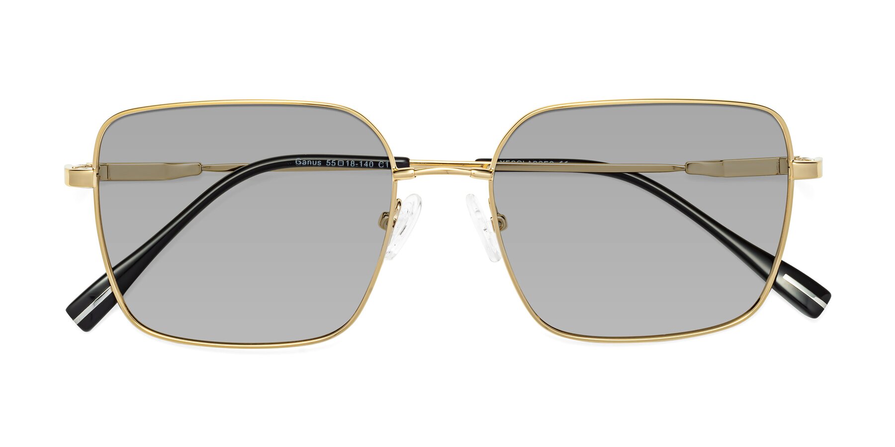 Folded Front of Ganus in Gold with Light Gray Tinted Lenses