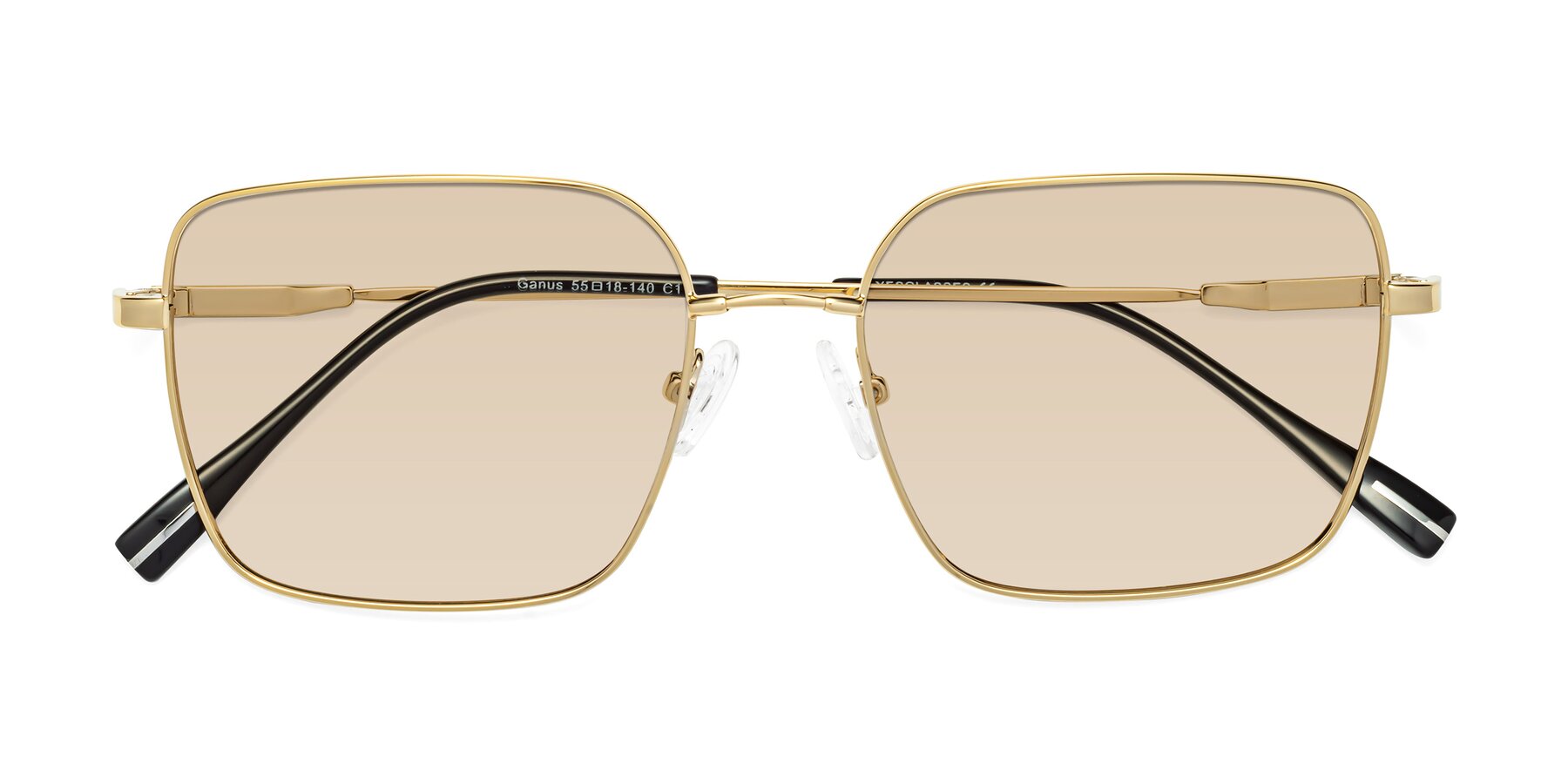 Folded Front of Ganus in Gold with Light Brown Tinted Lenses