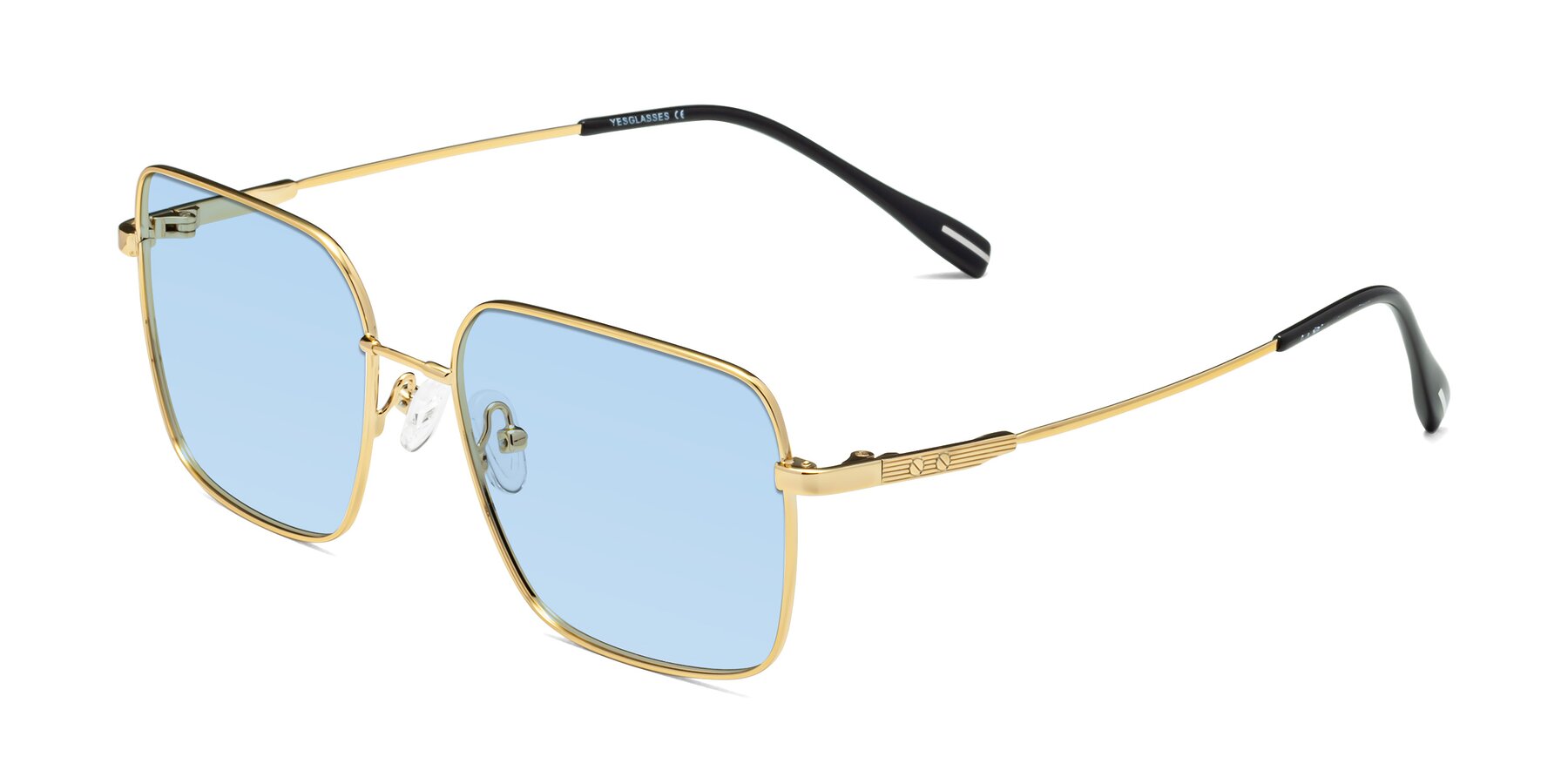 Angle of Ganus in Gold with Light Blue Tinted Lenses