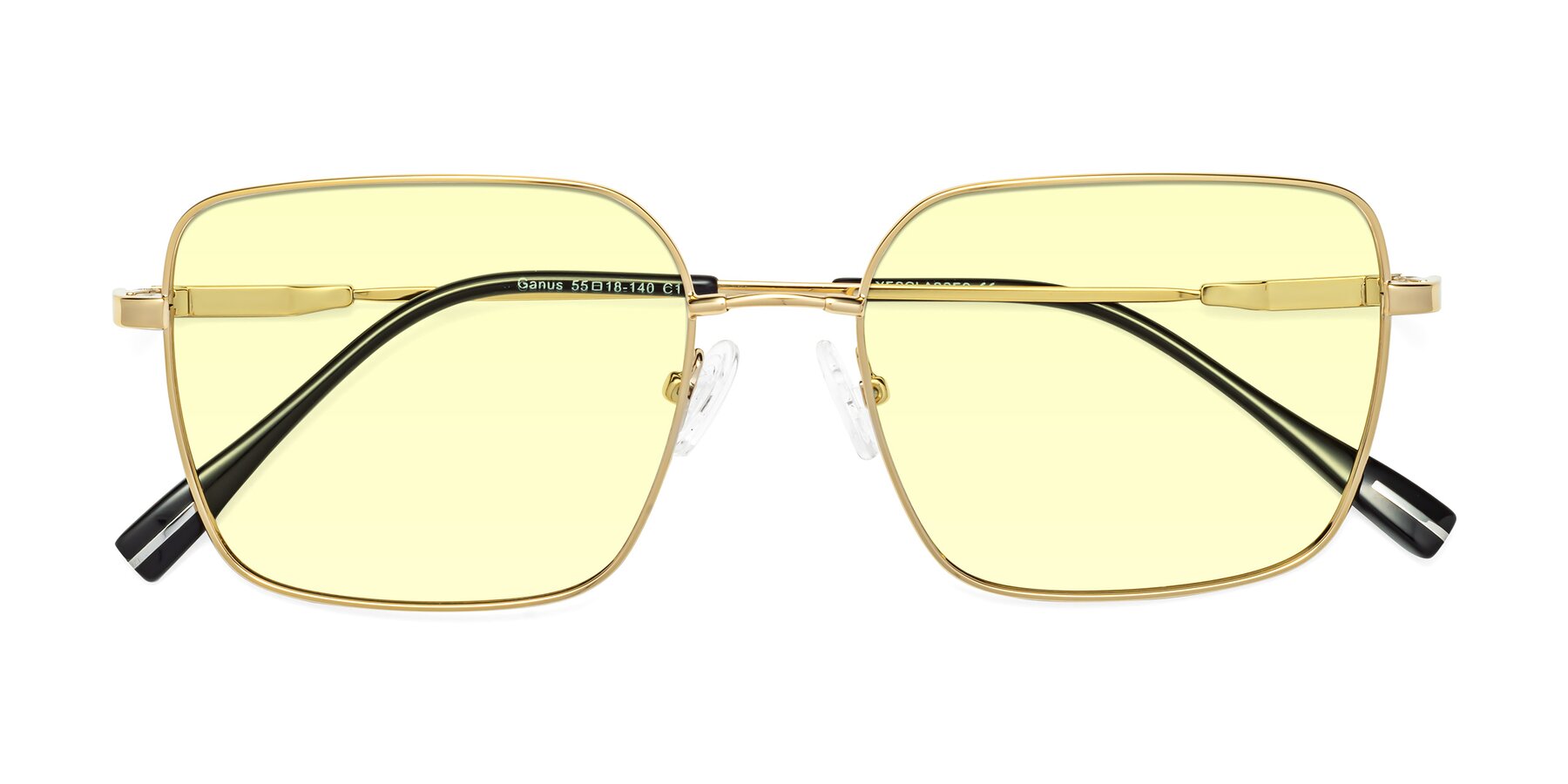 Folded Front of Ganus in Gold with Light Yellow Tinted Lenses