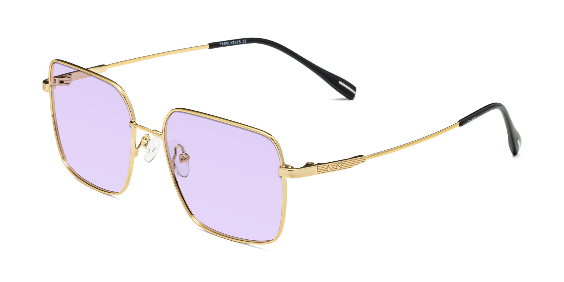 Angle of Ganus in Gold with Light Purple Tinted Lenses