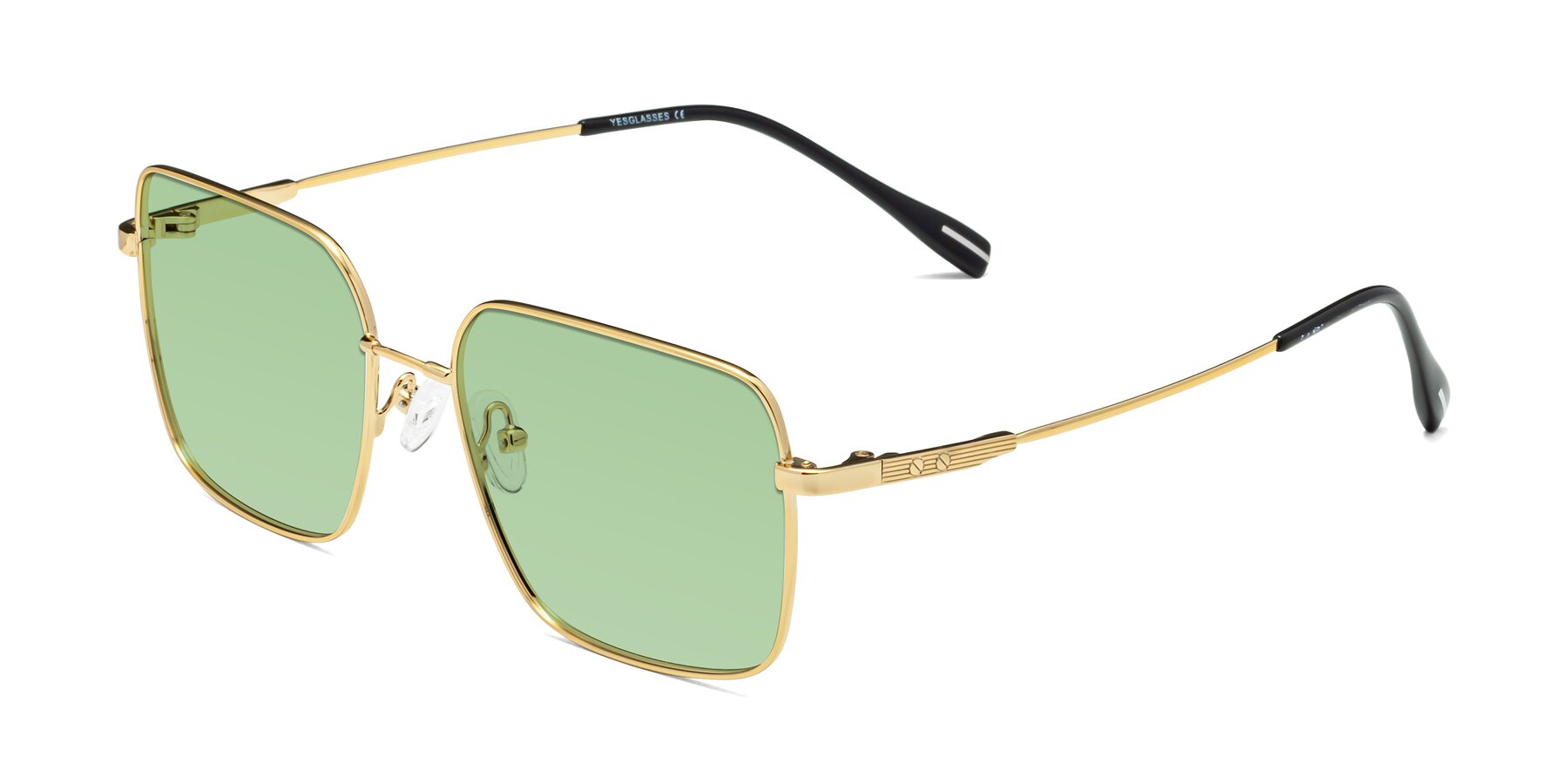 Angle of Ganus in Gold with Medium Green Tinted Lenses