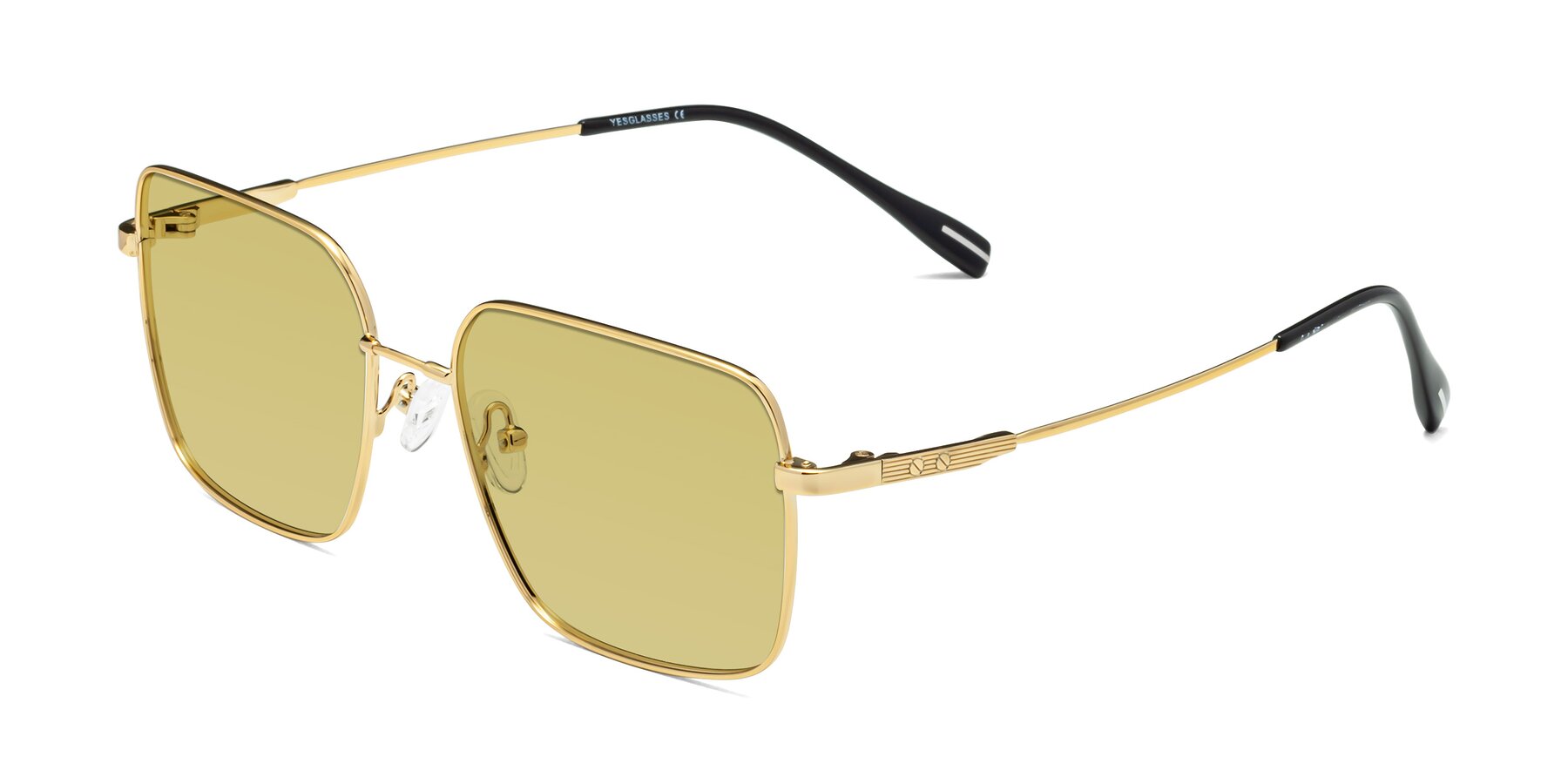 Angle of Ganus in Gold with Medium Champagne Tinted Lenses