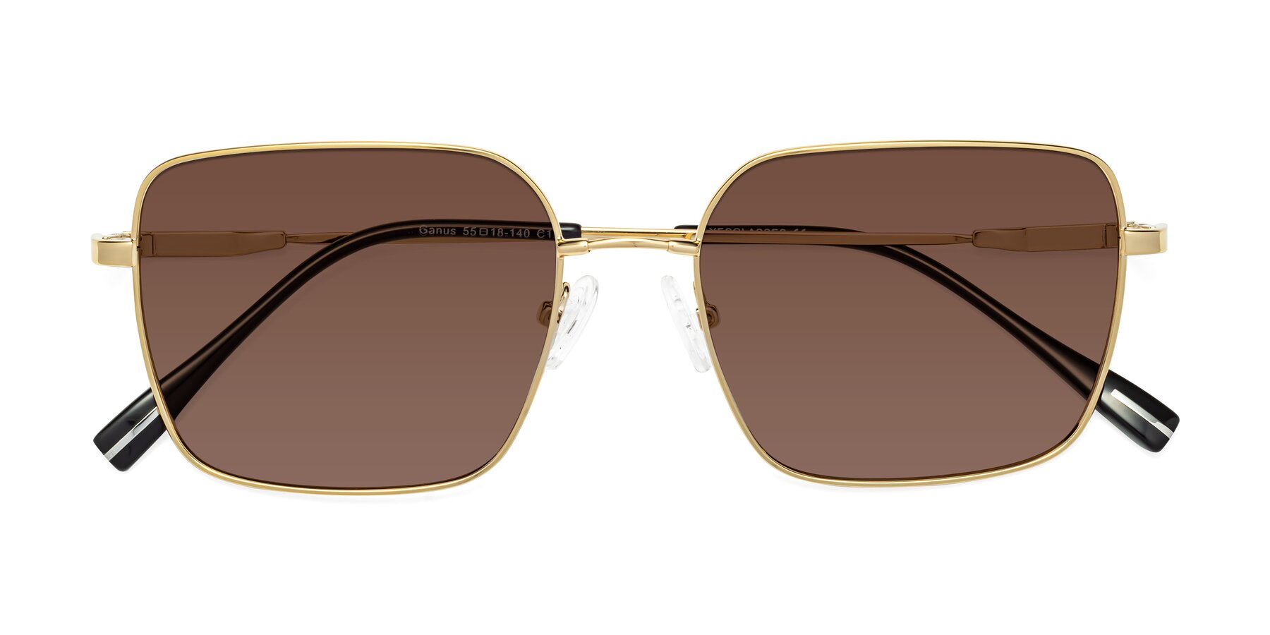 Folded Front of Ganus in Gold with Brown Tinted Lenses