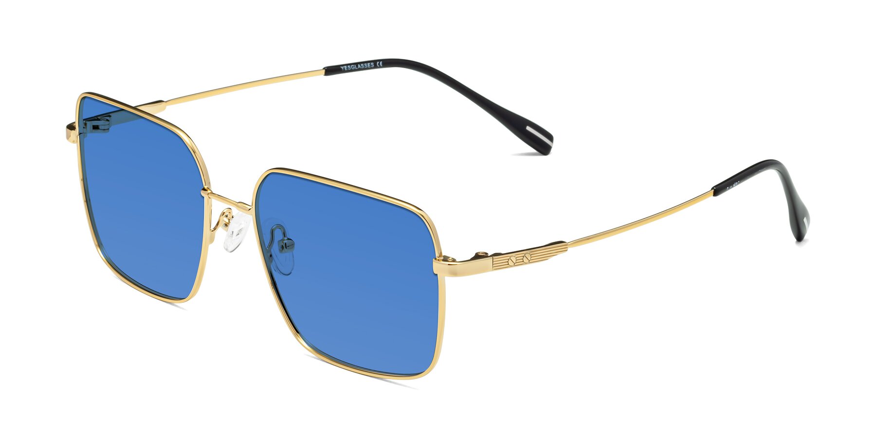 Angle of Ganus in Gold with Blue Tinted Lenses