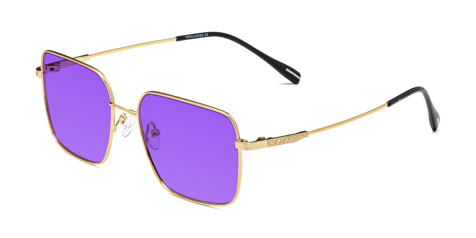 Angle of Ganus in Gold with Purple Tinted Lenses