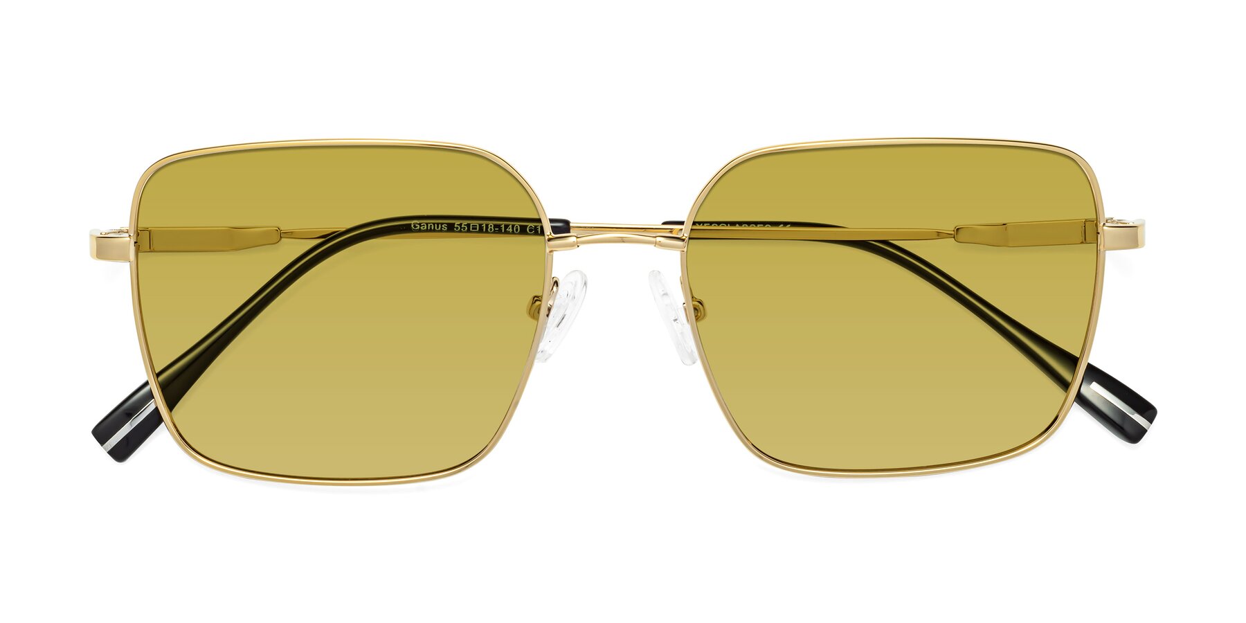 Folded Front of Ganus in Gold with Champagne Tinted Lenses