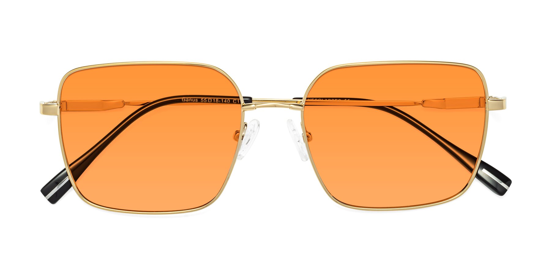 Folded Front of Ganus in Gold with Orange Tinted Lenses