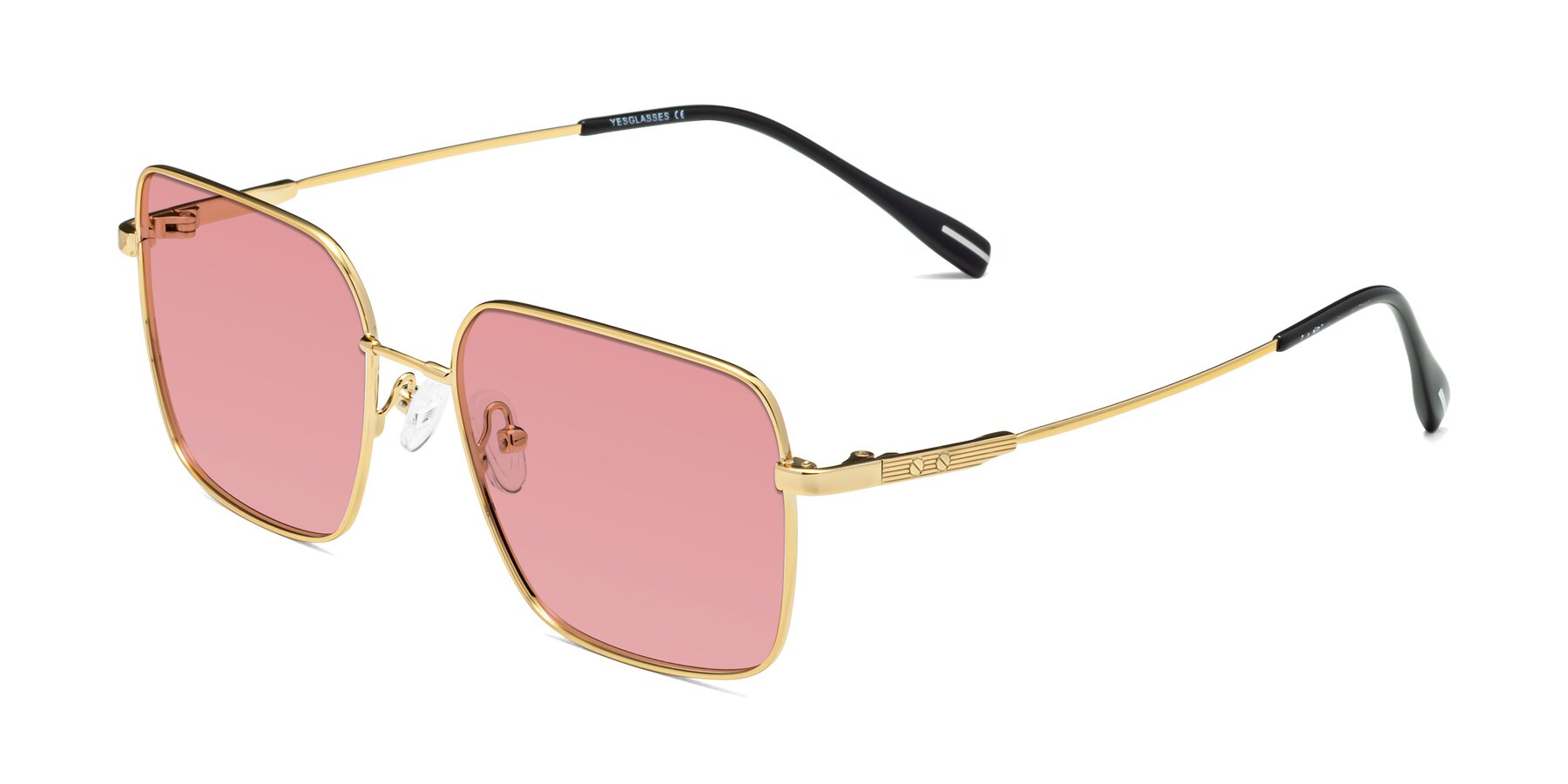 Angle of Ganus in Gold with Medium Garnet Tinted Lenses