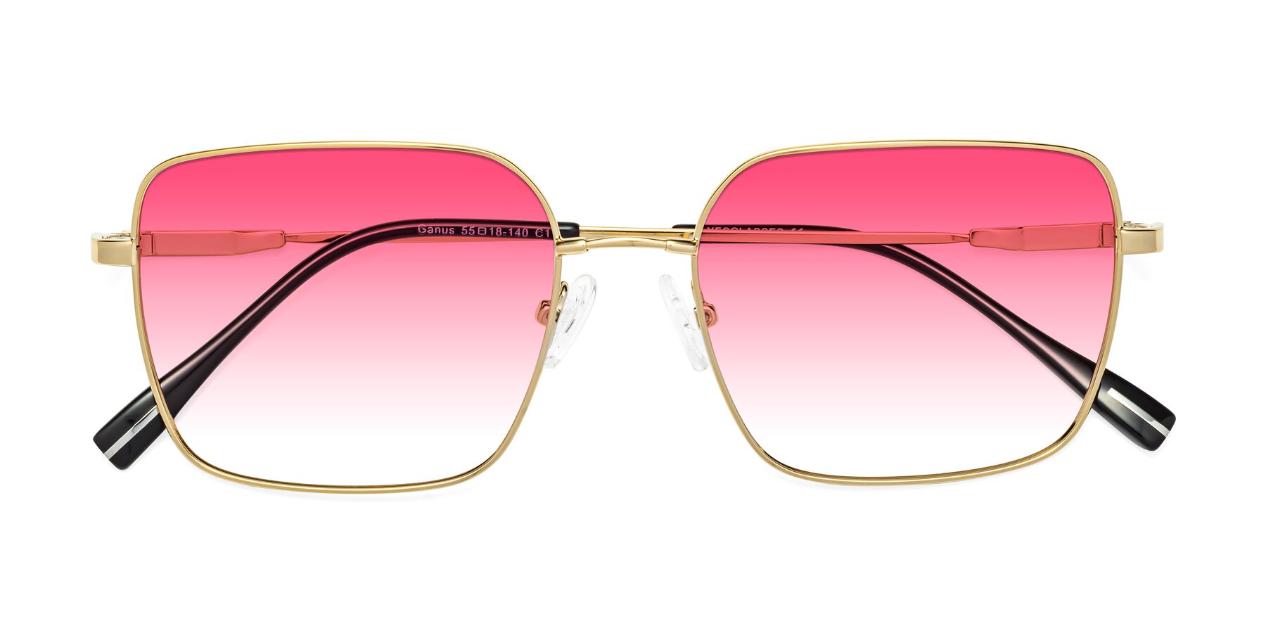 Folded Front of Ganus in Gold with Pink Gradient Lenses