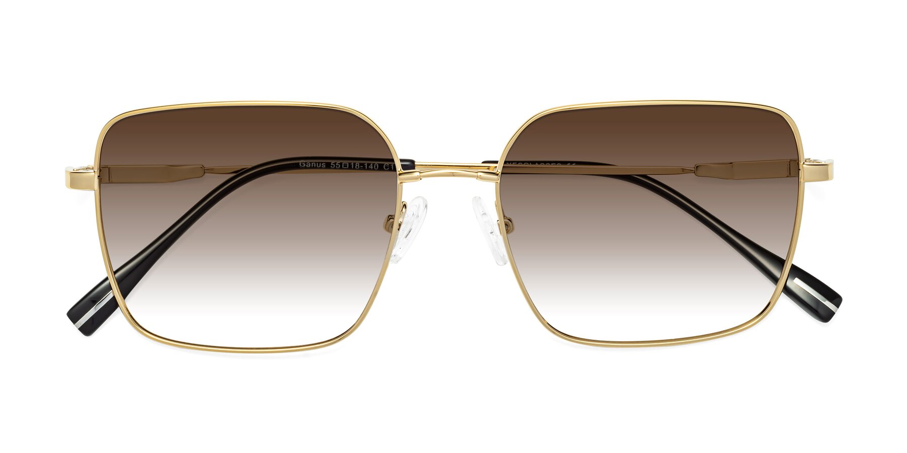 Folded Front of Ganus in Gold with Brown Gradient Lenses