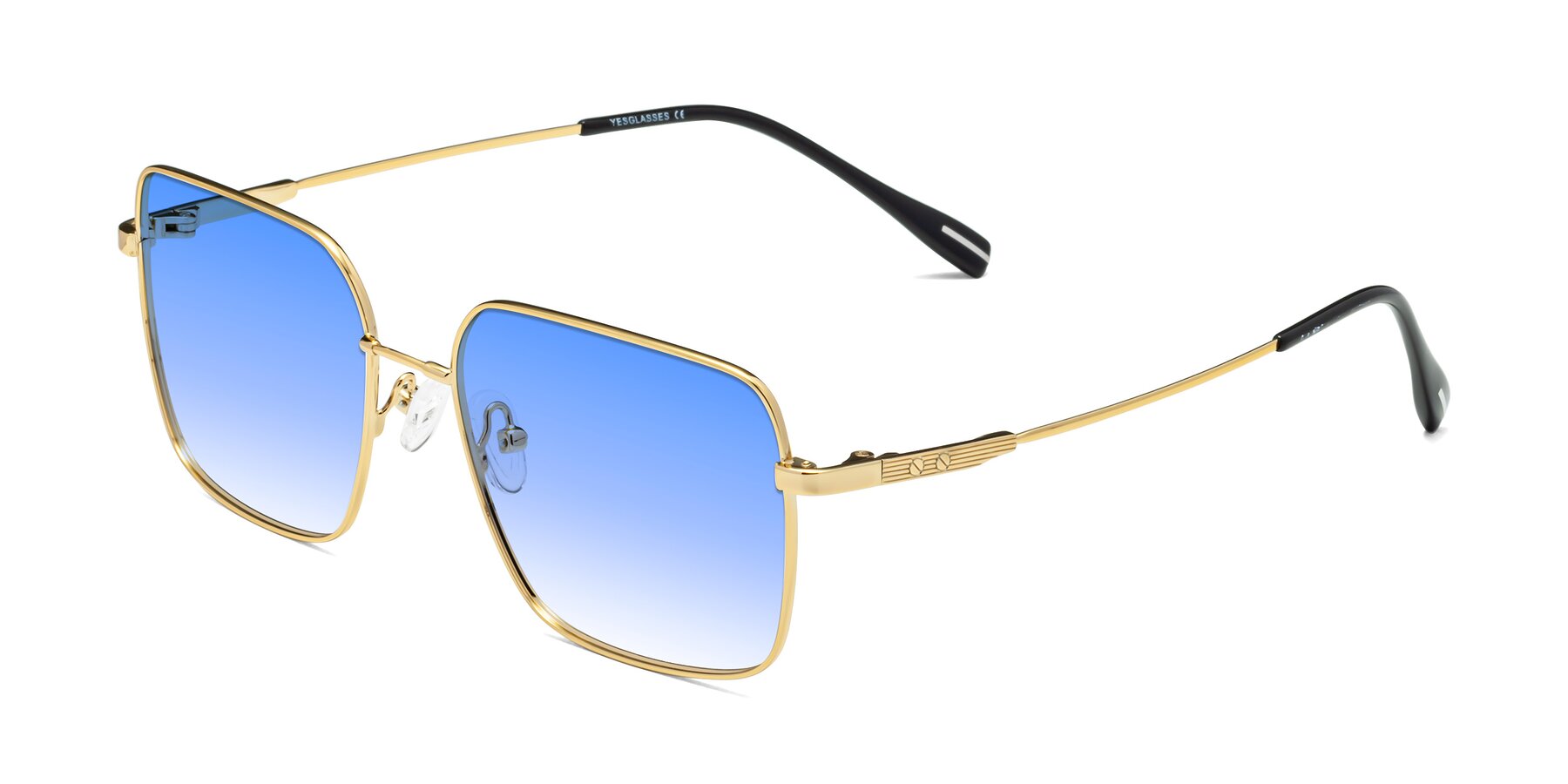 Angle of Ganus in Gold with Blue Gradient Lenses