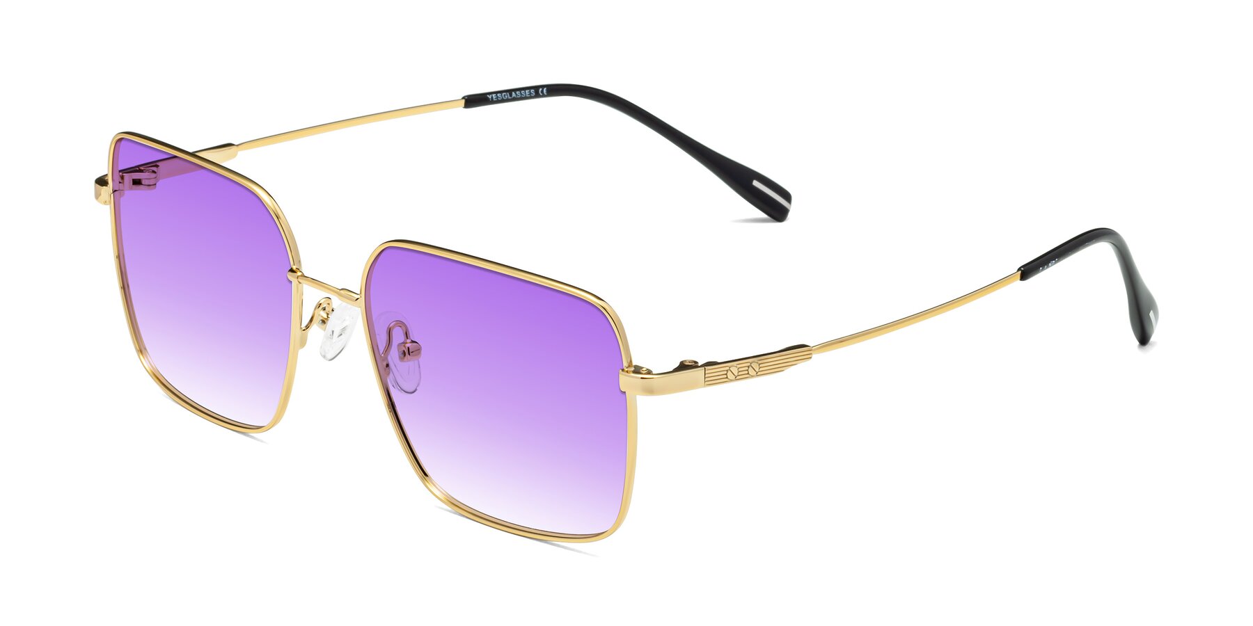 Angle of Ganus in Gold with Purple Gradient Lenses