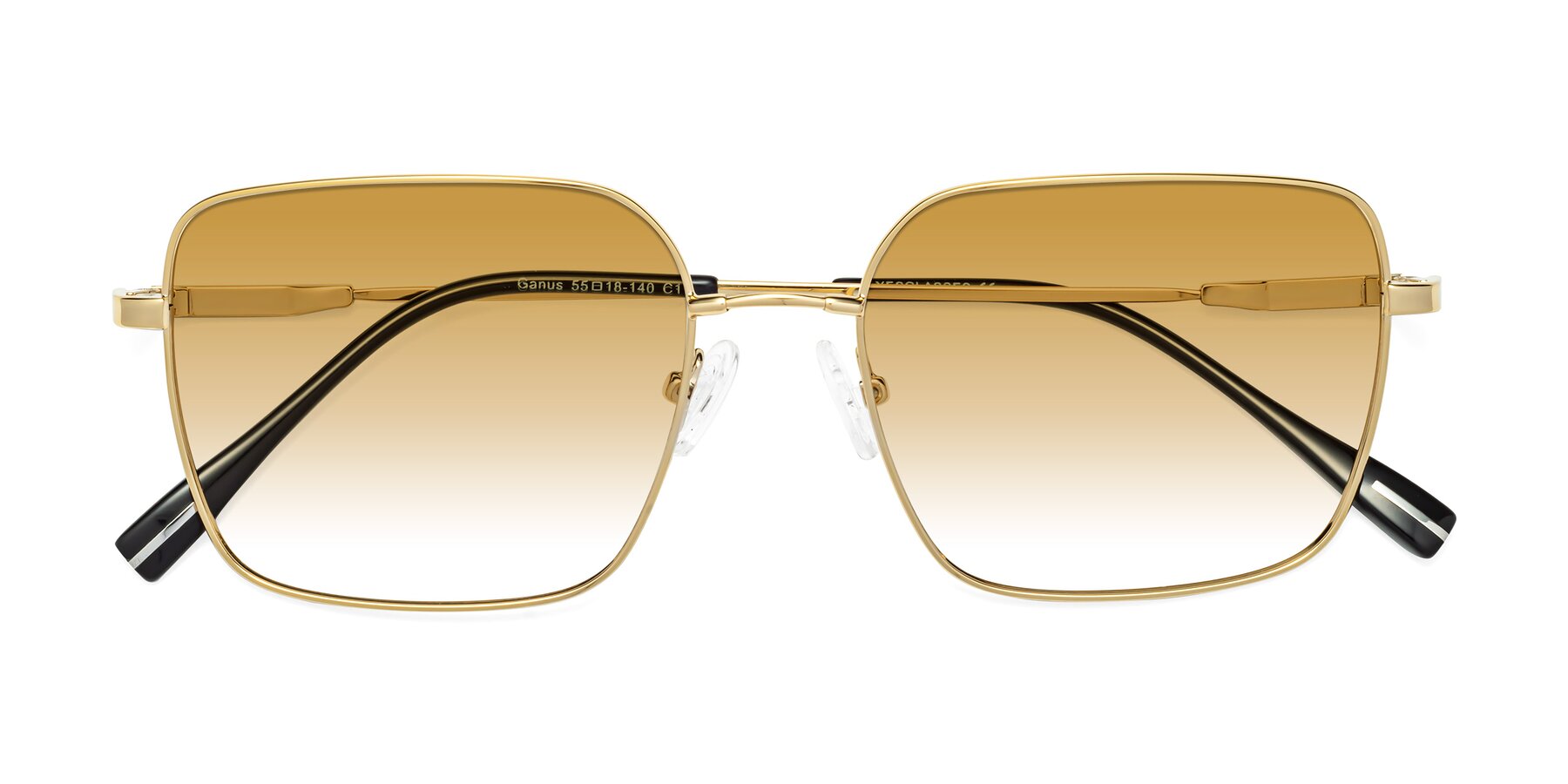 Folded Front of Ganus in Gold with Champagne Gradient Lenses