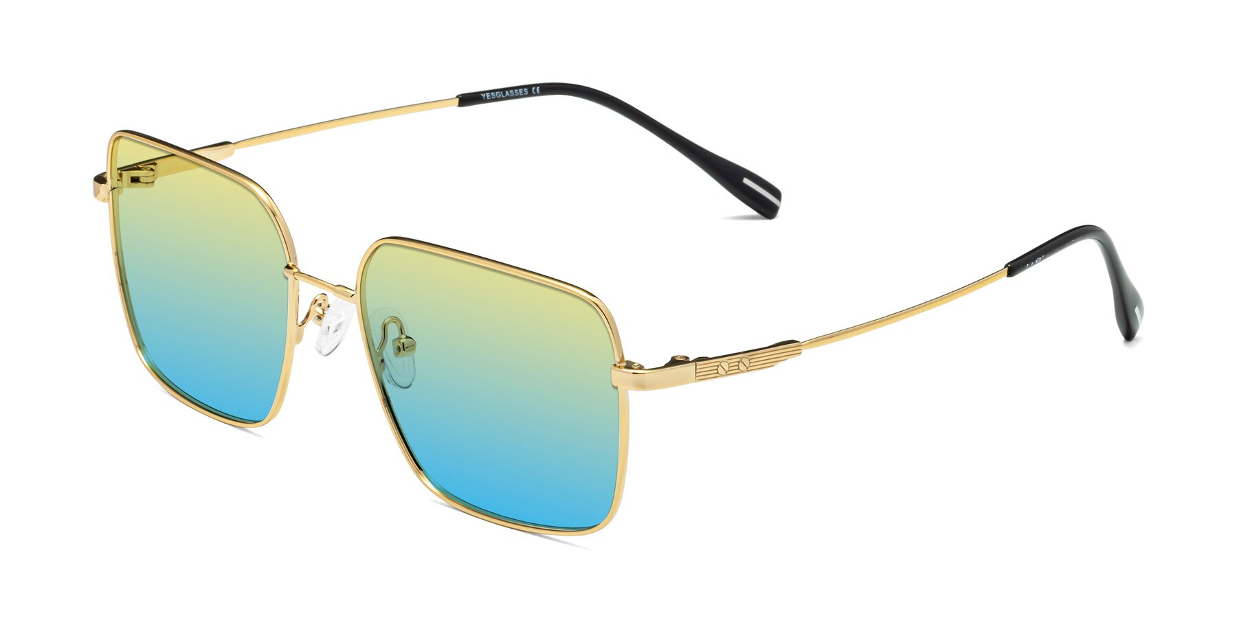 Angle of Ganus in Gold with Yellow / Blue Gradient Lenses