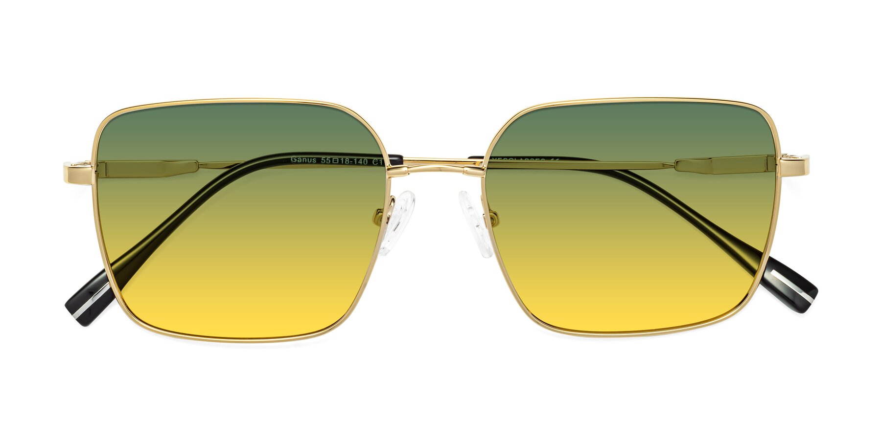 Folded Front of Ganus in Gold with Green / Yellow Gradient Lenses