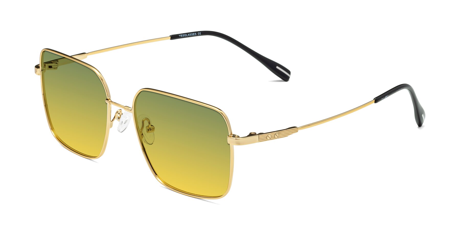 Angle of Ganus in Gold with Green / Yellow Gradient Lenses