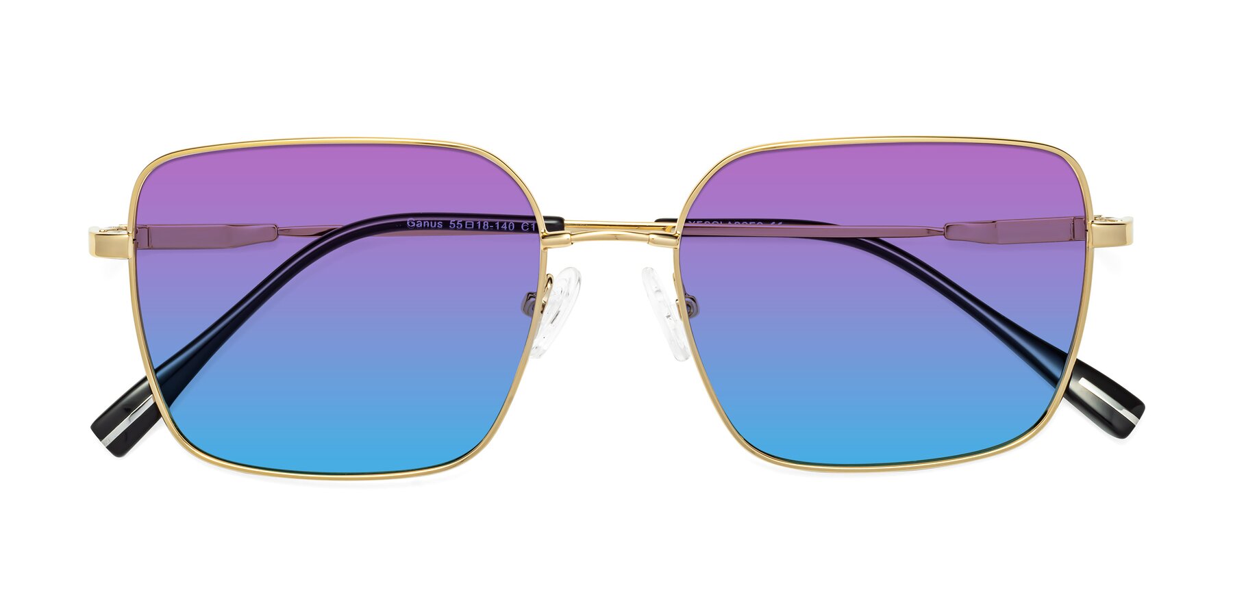Folded Front of Ganus in Gold with Purple / Blue Gradient Lenses