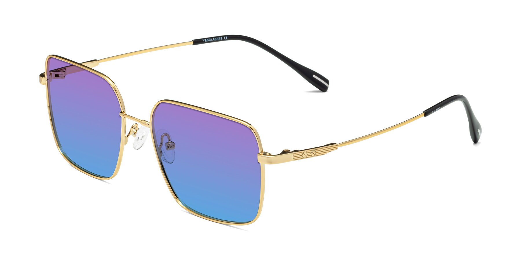 Angle of Ganus in Gold with Purple / Blue Gradient Lenses