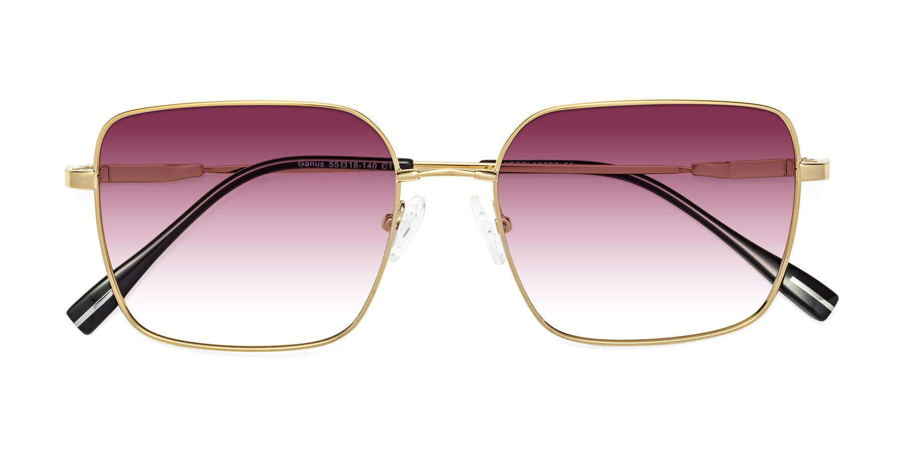 Folded Front of Ganus in Gold with Wine Gradient Lenses