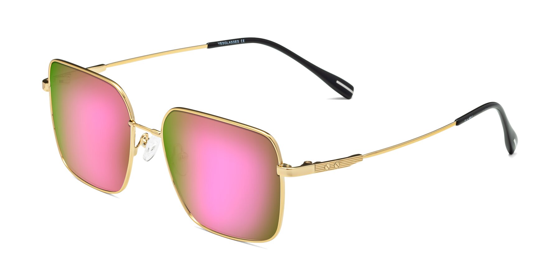 Angle of Ganus in Gold with Pink Mirrored Lenses