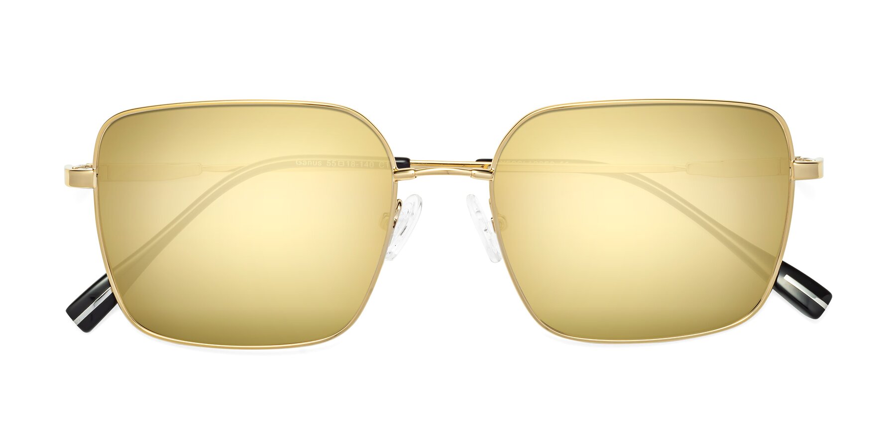 Folded Front of Ganus in Gold with Gold Mirrored Lenses