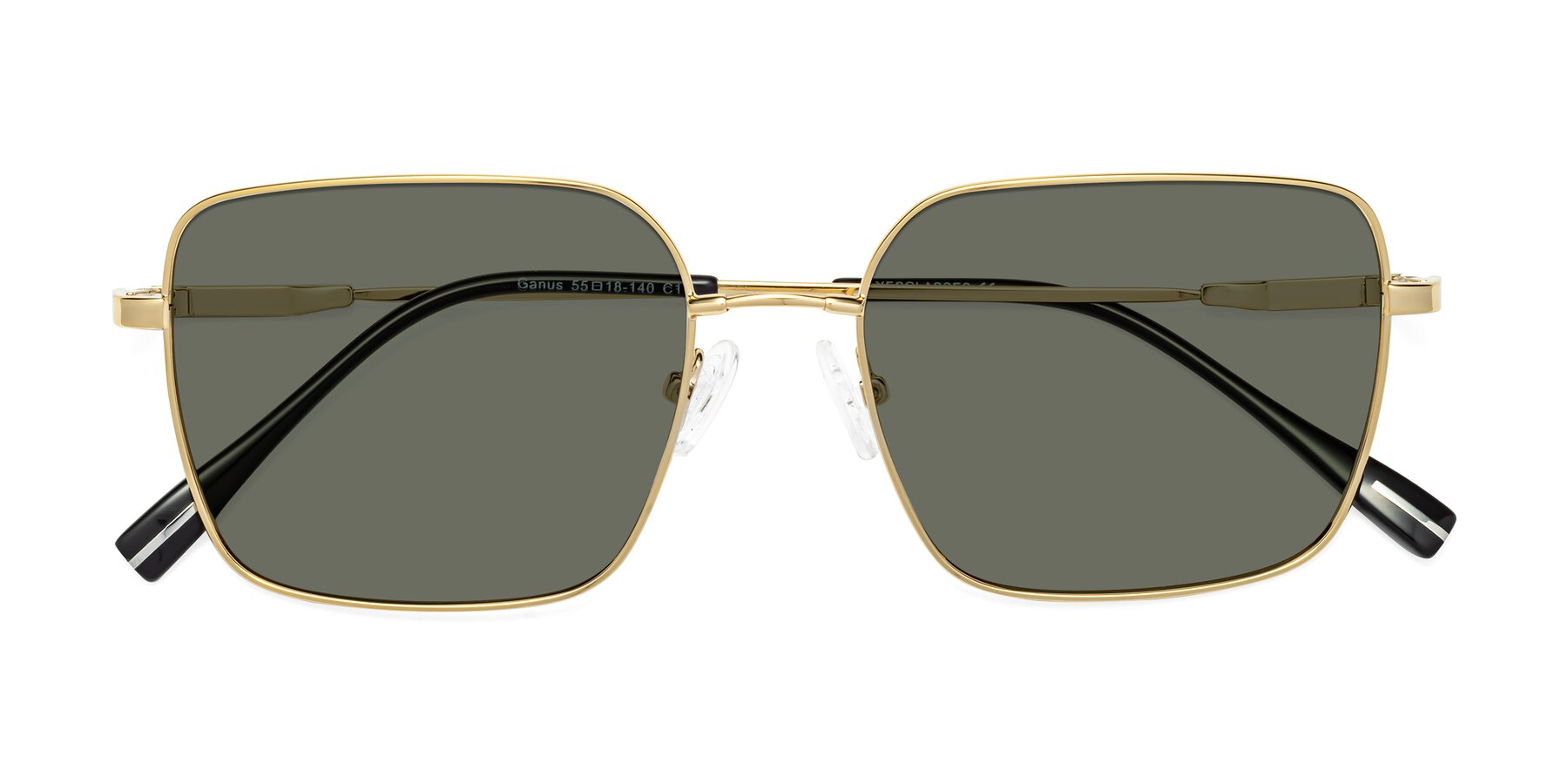 Folded Front of Ganus in Gold with Gray Polarized Lenses