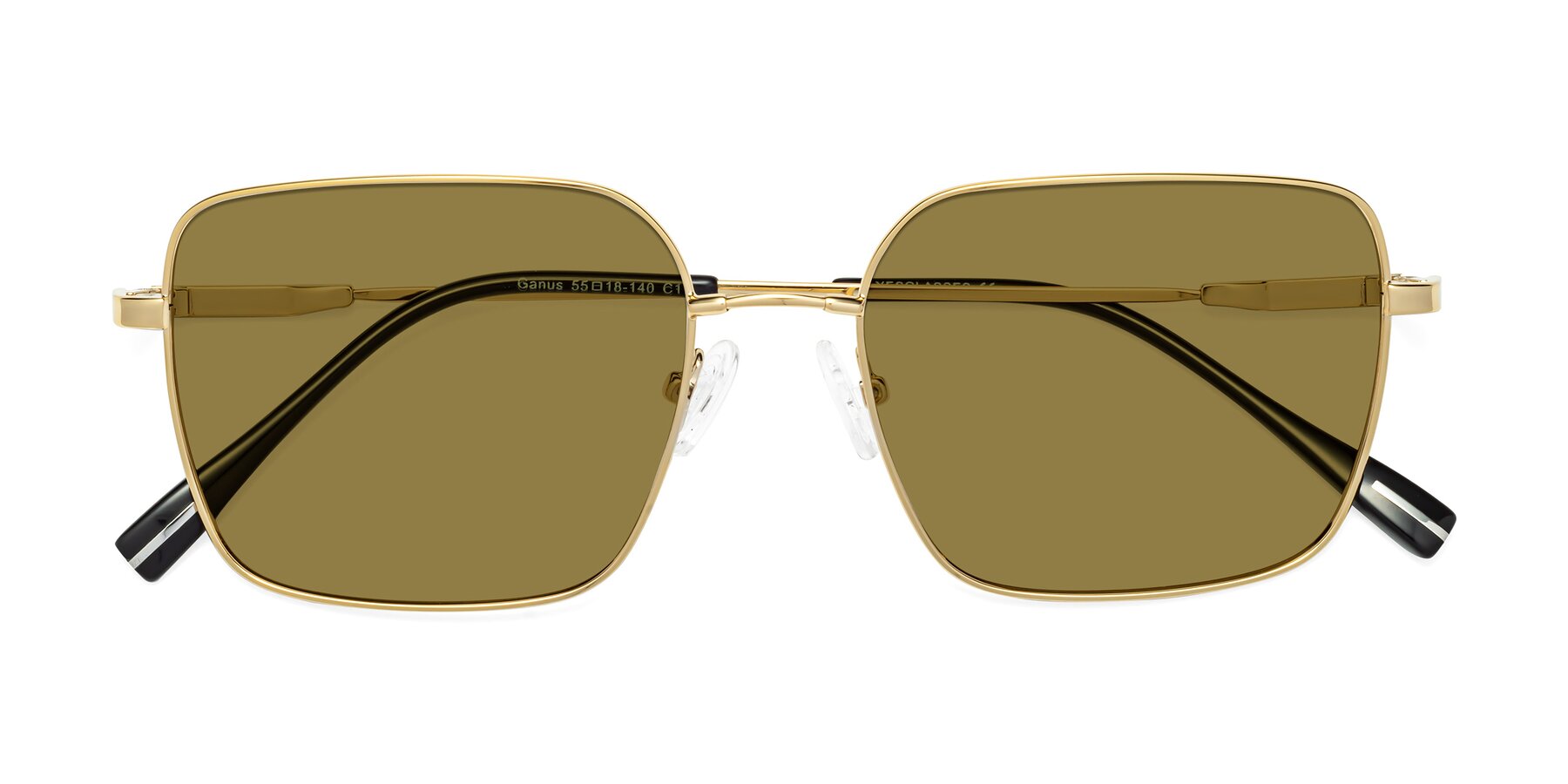 Folded Front of Ganus in Gold with Brown Polarized Lenses