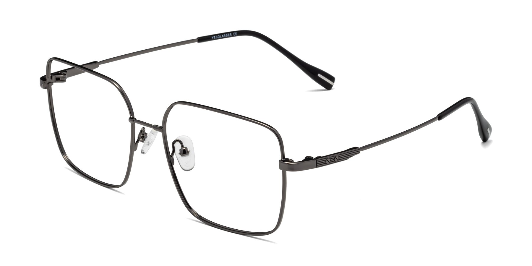 Angle of Ganus in Gunmetal with Clear Reading Eyeglass Lenses