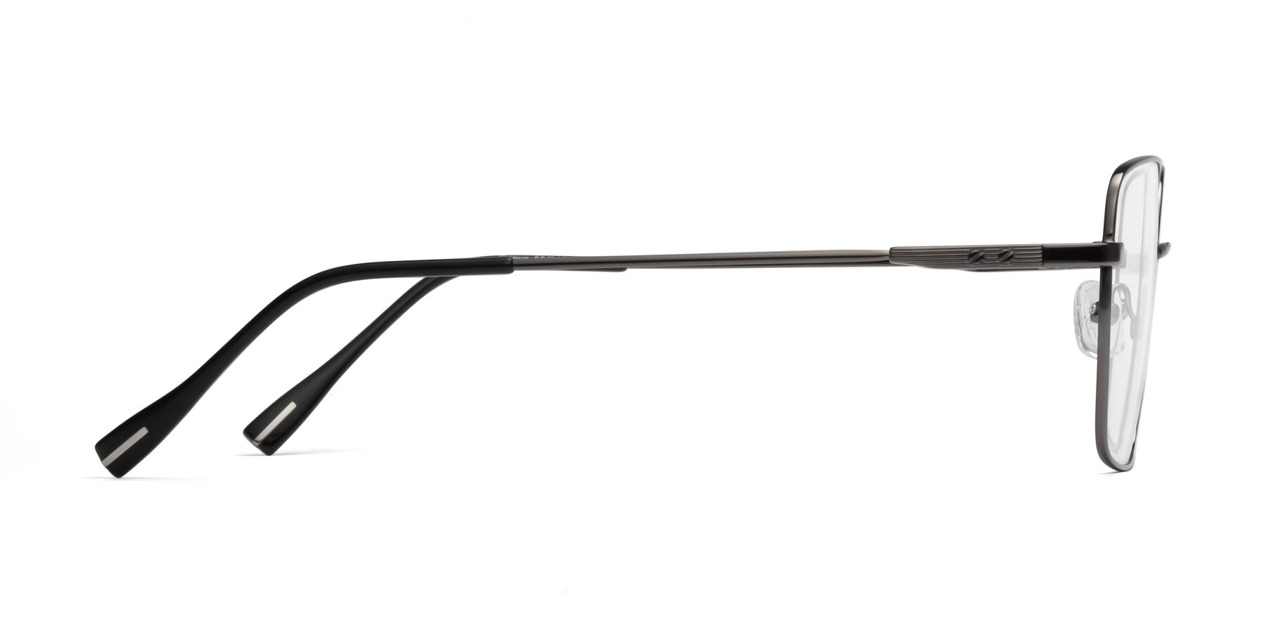 Side of Ganus in Gunmetal with Clear Eyeglass Lenses