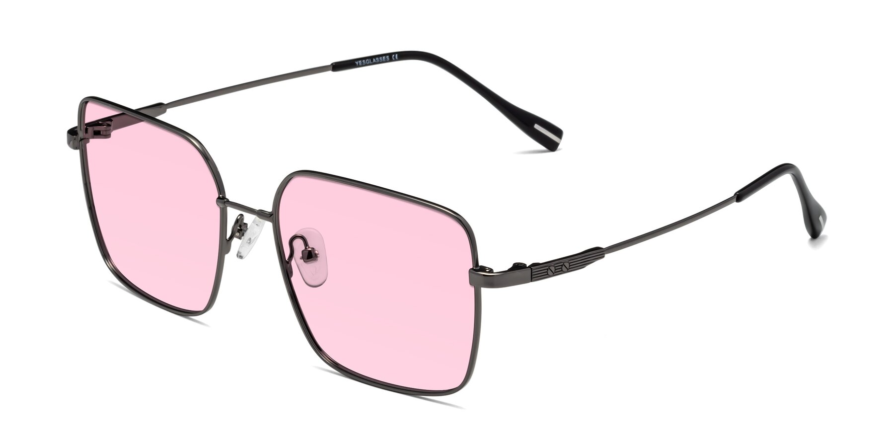 Angle of Ganus in Gunmetal with Light Pink Tinted Lenses