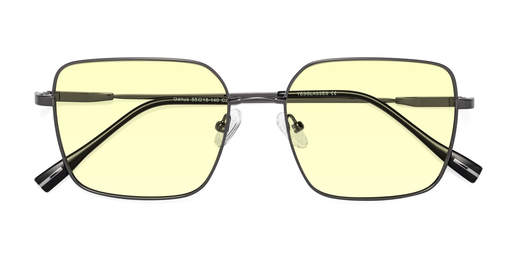 Folded Front of Ganus in Gunmetal with Light Yellow Tinted Lenses