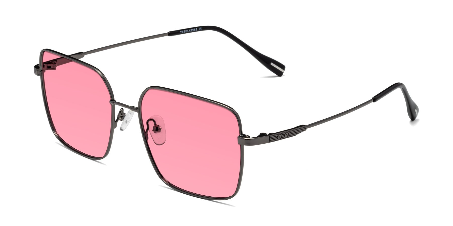 Angle of Ganus in Gunmetal with Pink Tinted Lenses