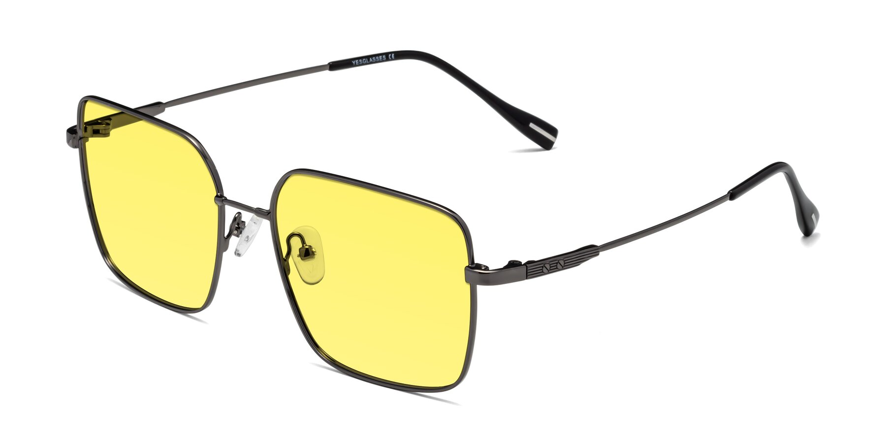 Angle of Ganus in Gunmetal with Medium Yellow Tinted Lenses