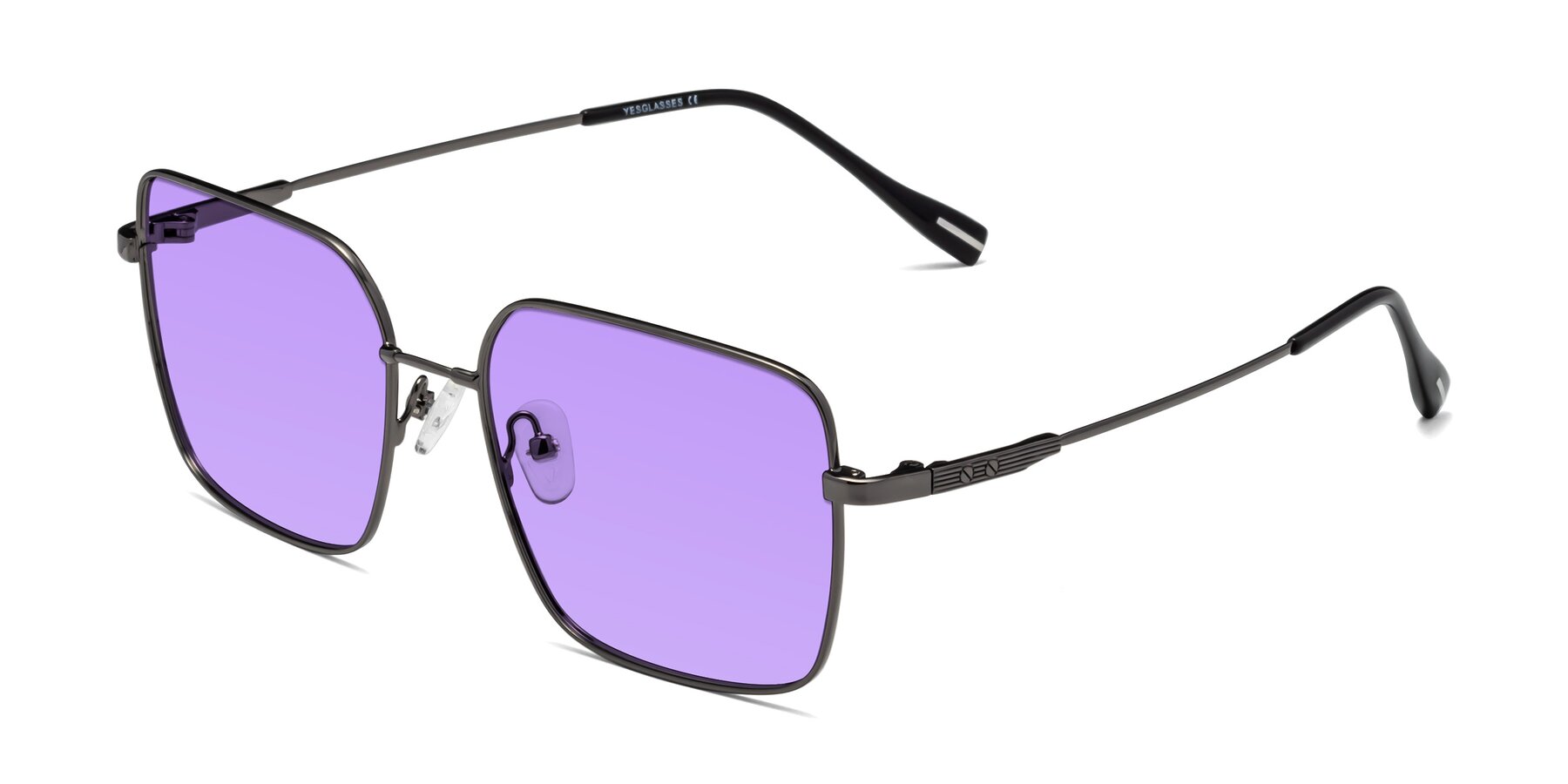 Angle of Ganus in Gunmetal with Medium Purple Tinted Lenses