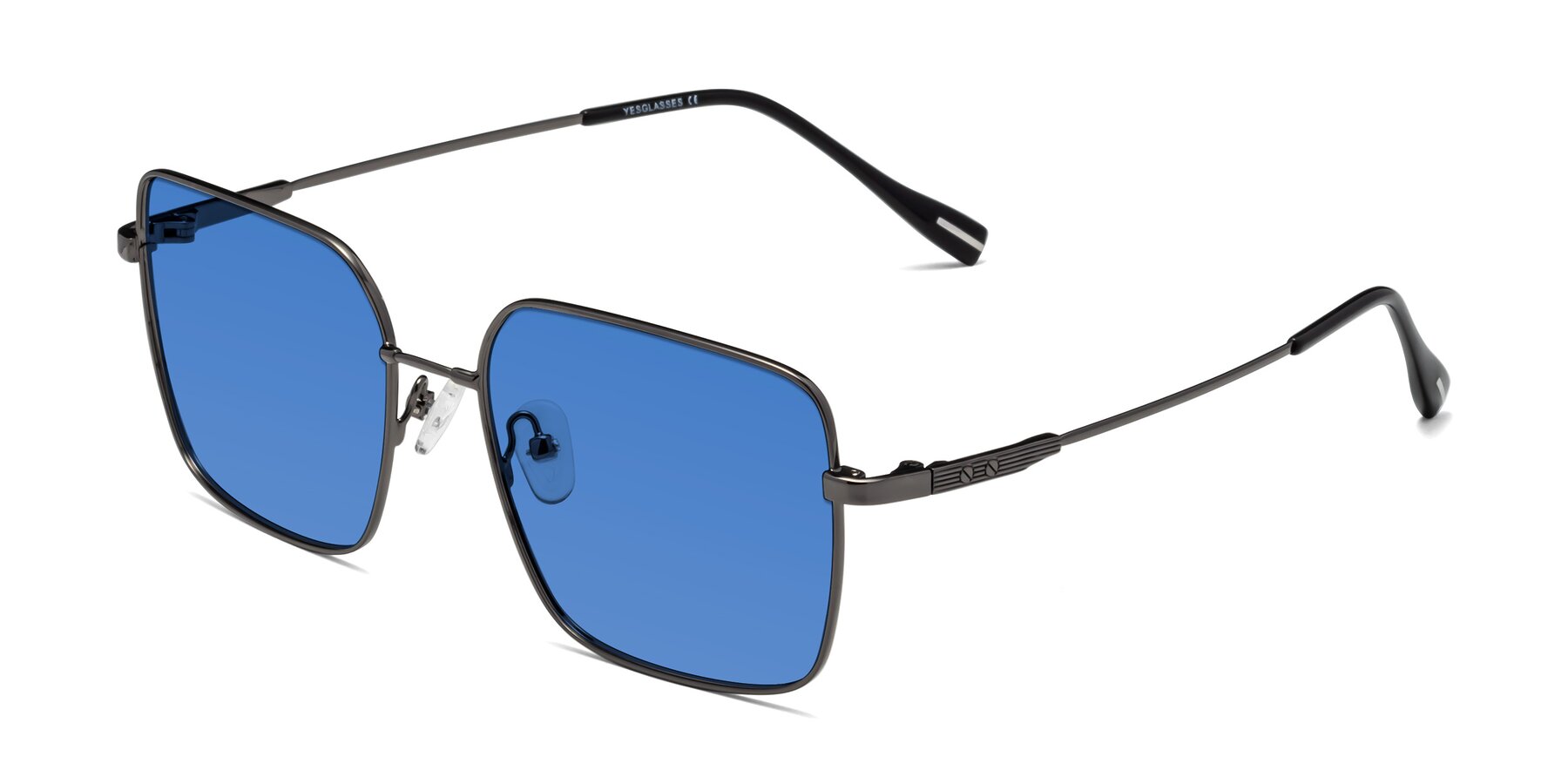 Angle of Ganus in Gunmetal with Blue Tinted Lenses