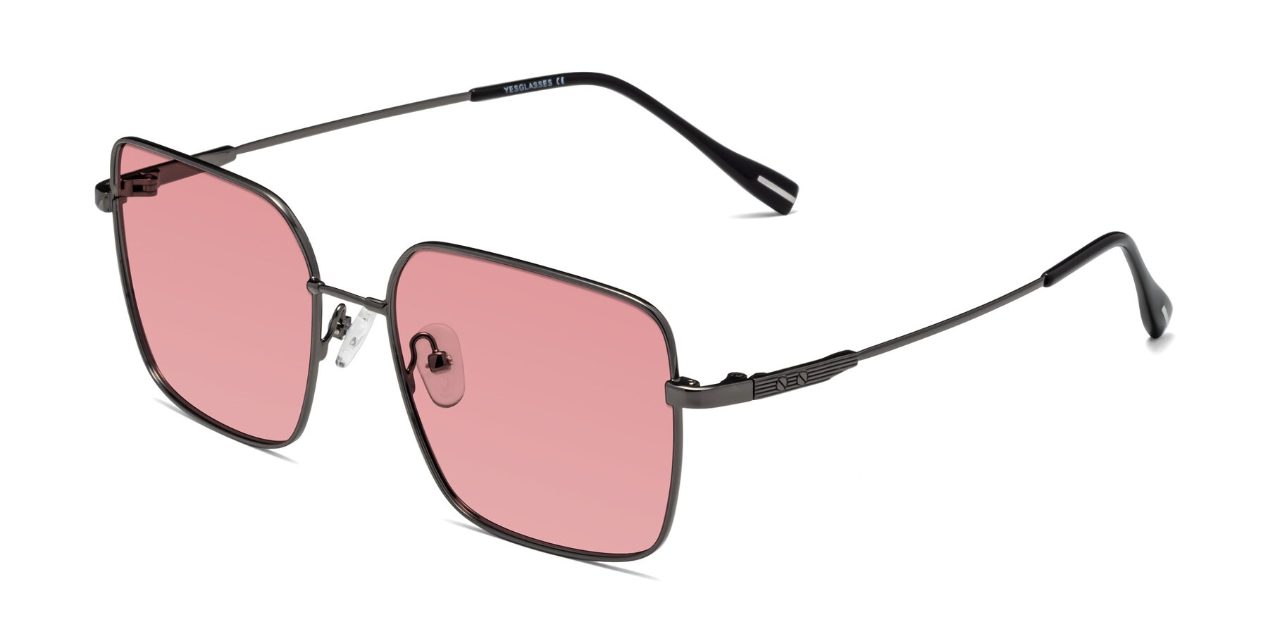 Angle of Ganus in Gunmetal with Medium Garnet Tinted Lenses