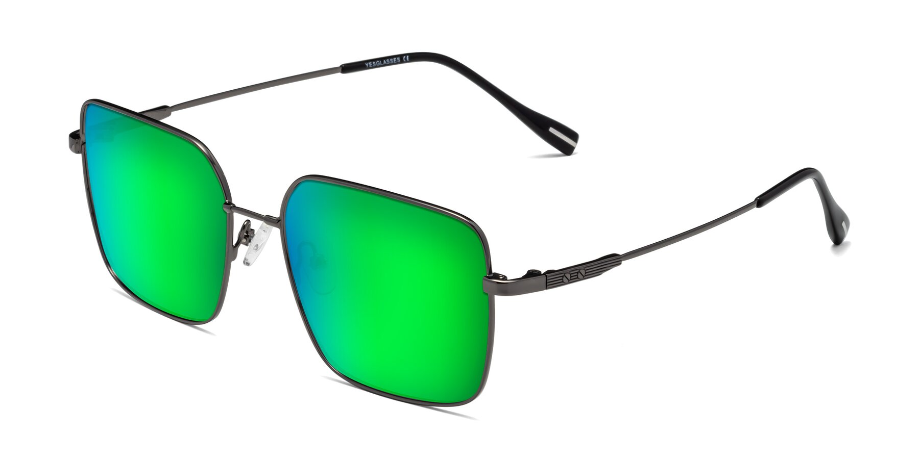Angle of Ganus in Gunmetal with Green Mirrored Lenses