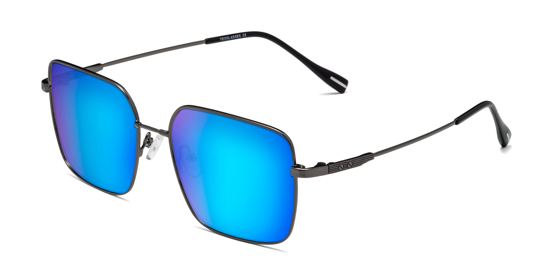 Angle of Ganus in Gunmetal with Blue Mirrored Lenses
