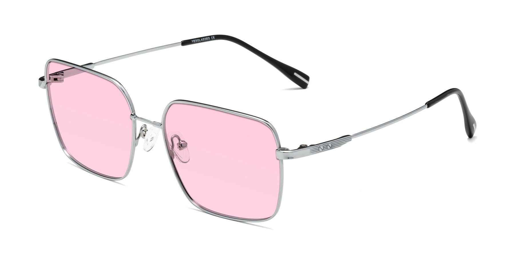 Angle of Ganus in Silver with Light Pink Tinted Lenses