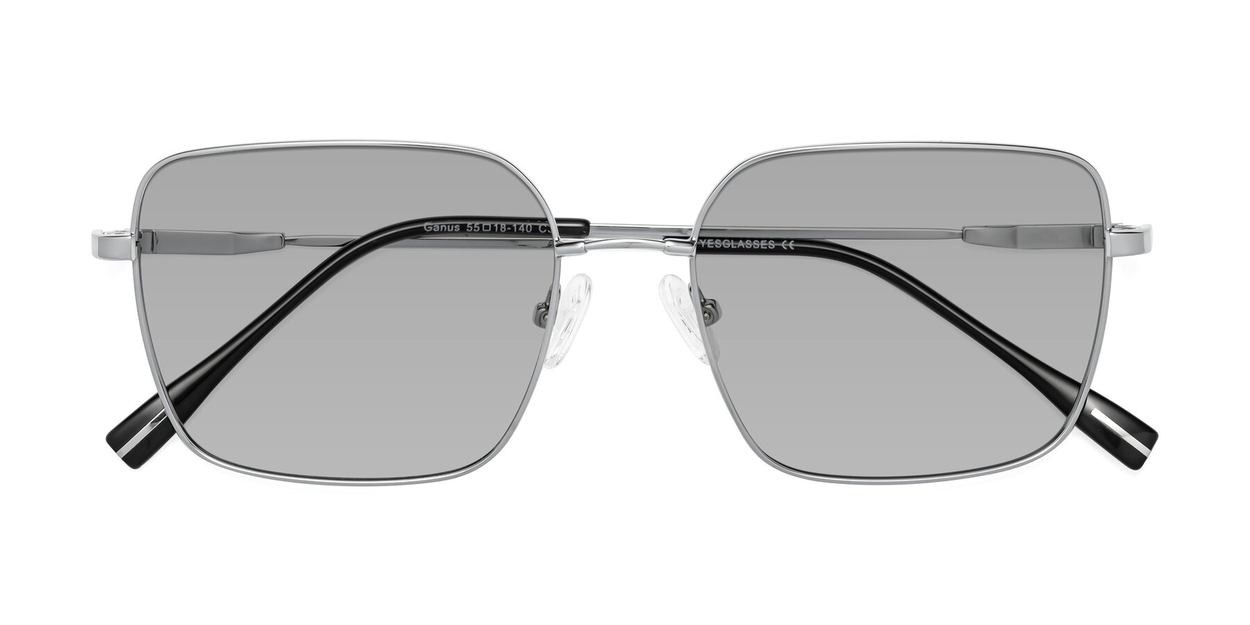 Folded Front of Ganus in Silver with Light Gray Tinted Lenses