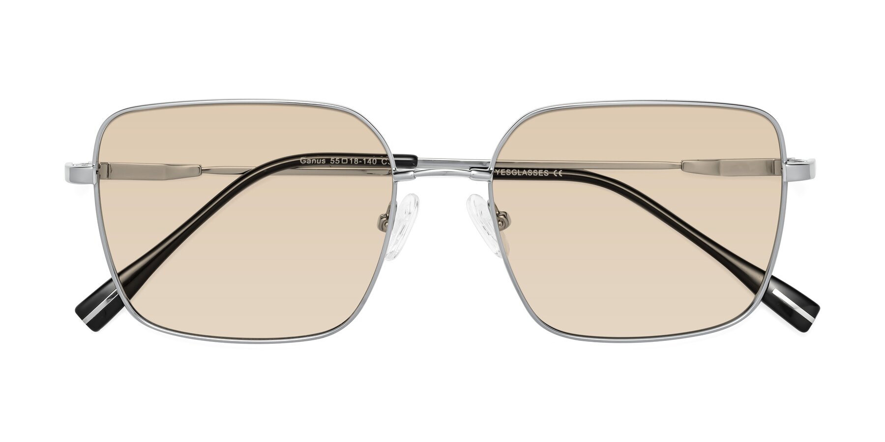 Folded Front of Ganus in Silver with Light Brown Tinted Lenses