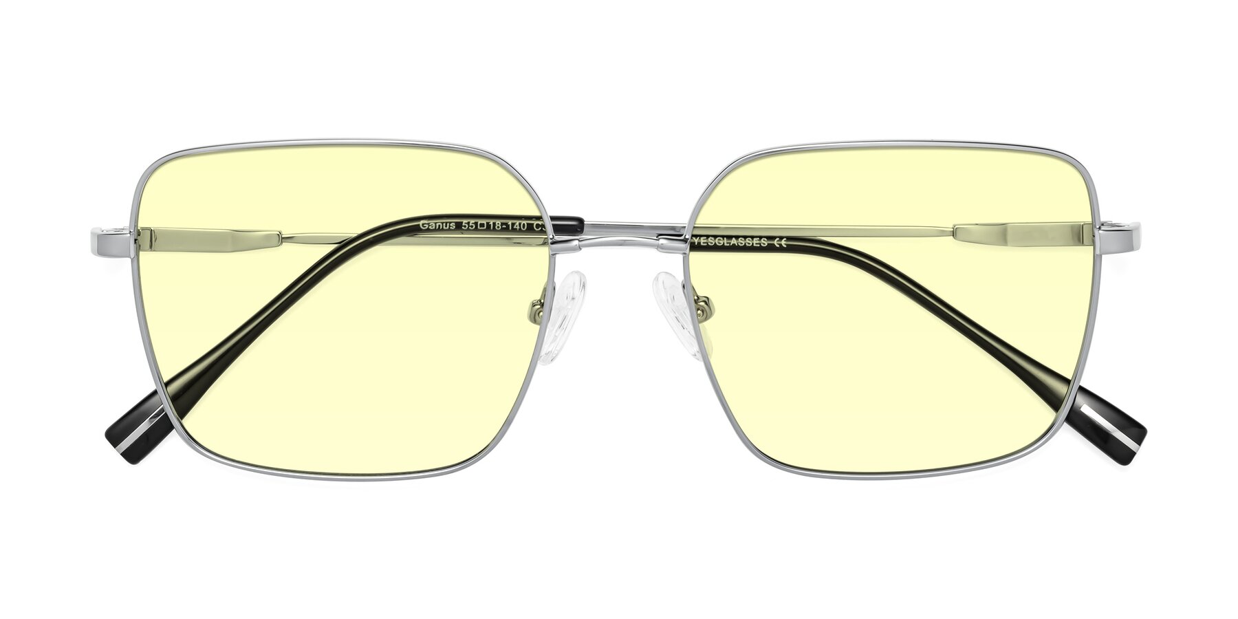 Folded Front of Ganus in Silver with Light Yellow Tinted Lenses